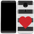 Black And White Striped Heart Moto E5 Plus Skin