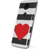 Black And White Striped Heart Moto E5 Plus Skin