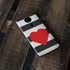 Black And White Striped Heart Moto E5 Plus Skin