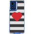 Black And White Striped Heart Moto G Play 4G (2024) Clear Case
