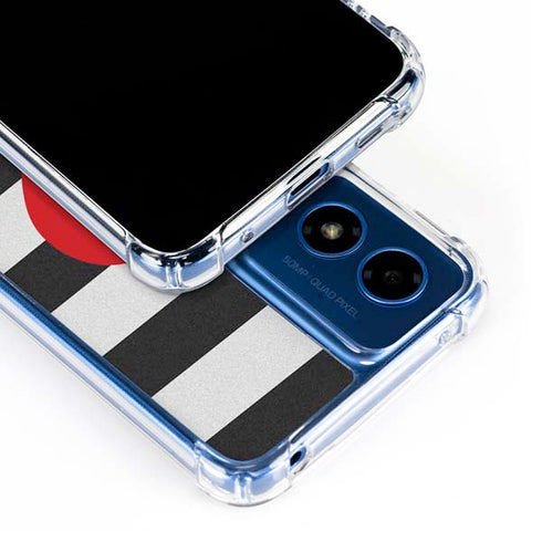 Black And White Striped Heart Moto G Play 4G (2024) Clear Case