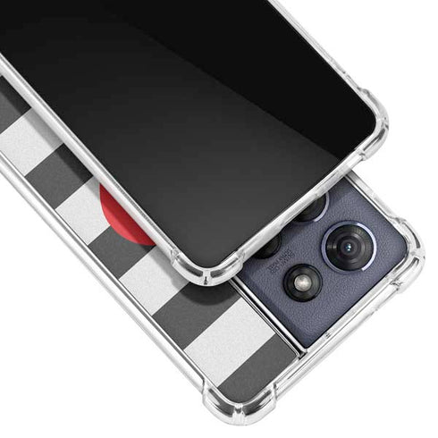 Black And White Striped Heart Moto G Play 5G (2025) Clear Case