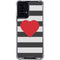 Black And White Striped Heart Moto G Power 5G (2024) Clear Case