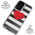 Black And White Striped Heart Moto G Power 5G (2024) Clear Case