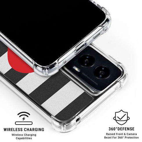 Black And White Striped Heart Moto G Power 5G (2024) Clear Case