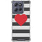 Black And White Striped Heart Moto G Power 5G (2025) Clear Case