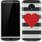 Black And White Striped Heart Moto G6 Skin