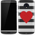 Black And White Striped Heart Moto G6 Skin