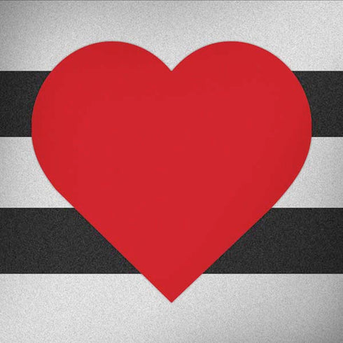 Black And White Striped Heart Moto G6 Skin