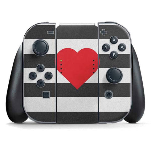 Black And White Striped Heart Nintendo Skins