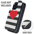 Black And White Striped Heart Otterbox Defender iPhone Skin