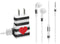 Black And White Striped Heart Phone Charger Skin