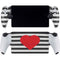Black And White Striped Heart PlayStation Portal Remote Player Skin