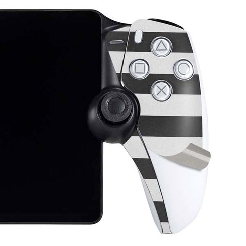 Black And White Striped Heart PlayStation Portal Remote Player Skin
