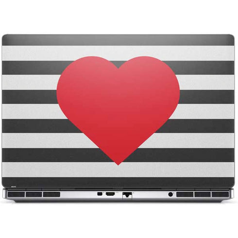 Black And White Striped Heart Dell Precision Skin