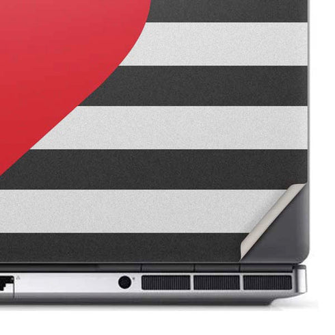 Black And White Striped Heart Dell Precision Skin