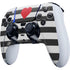 Black And White Striped Heart PS5 DualSense Edge Pro Controller Skin