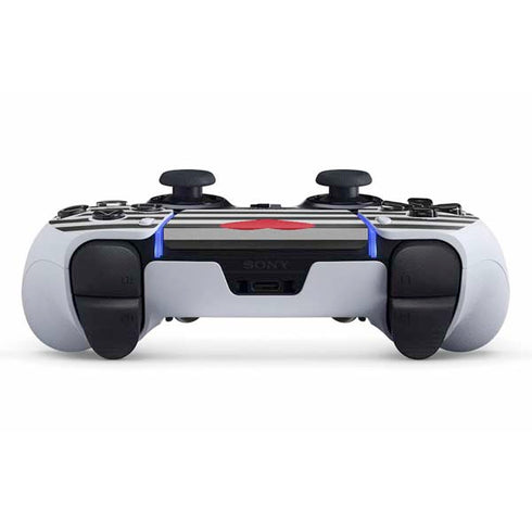 Black And White Striped Heart PS5 DualSense Edge Pro Controller Skin