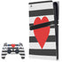 Black And White Striped Heart PlayStation PS5 Skins