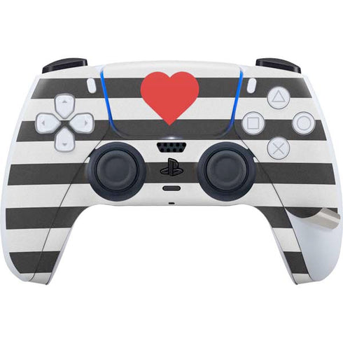 Black And White Striped Heart PS5 Pro Bundle Skin