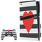 Black And White Striped Heart PS5 Pro Disk Bundle Skin