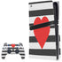 Black And White Striped Heart PlayStation PS5 Skins
