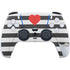 Black And White Striped Heart PS5 Pro Disk Bundle Skin