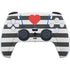 Black And White Striped Heart PlayStation PS5 Skins