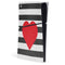 Black And White Striped Heart PS5 Slim Digital Edition Console Skin