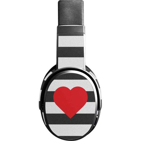 Black And White Striped Heart Skullcandy Crusher Wireless Skin