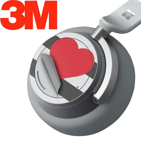 Black And White Striped Heart Surface Headphones Skin