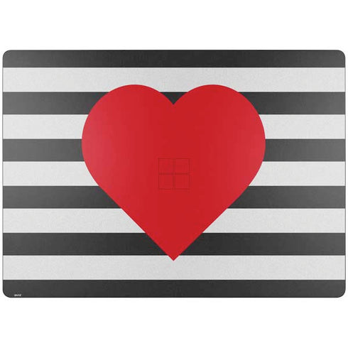 Black And White Striped Heart Surface Laptop 7 15in Skin