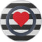 Black And White Striped Heart Wireless Charger Skin