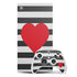 Black And White Striped Heart Xbox Series X Skins