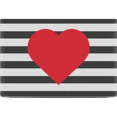 Black And White Striped Heart Dell XPS Skin