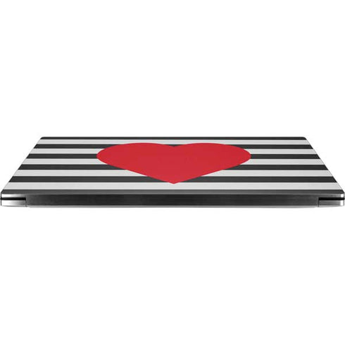 Black And White Striped Heart Dell XPS Skin