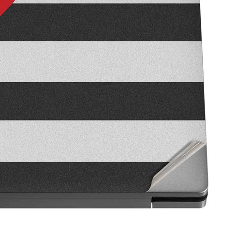 Black And White Striped Heart Dell XPS Skin