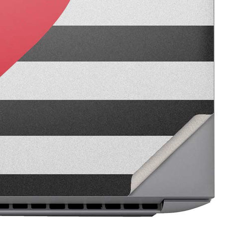 Black And White Striped Heart HP ZBook Fury 16 G10 Skin