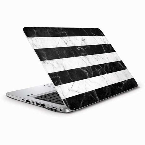 Black and White Striped Marble HP Elitebook Skin