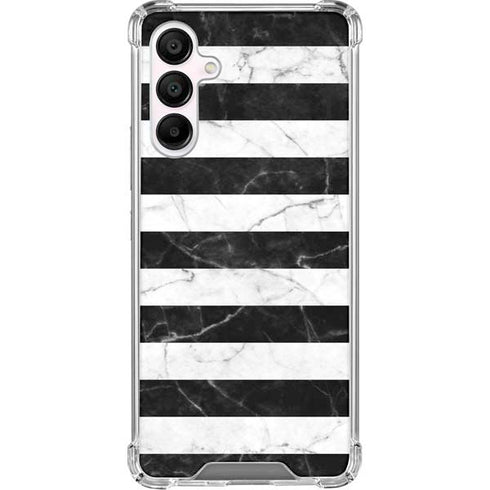 Black and White Striped Marble Galaxy A16 5G Clear Case