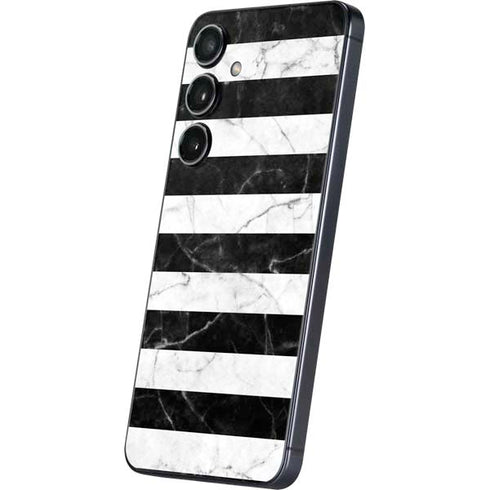Black and White Striped Marble Galaxy A16 5G Skin
