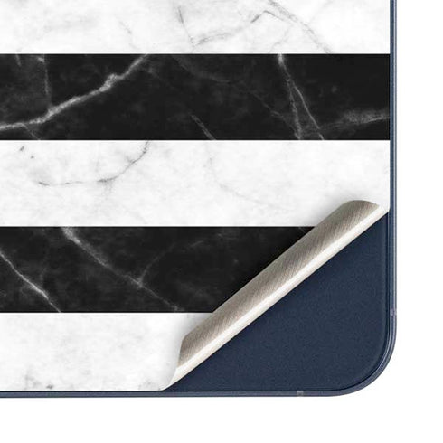 Black and White Striped Marble Galaxy A35 5G Skin