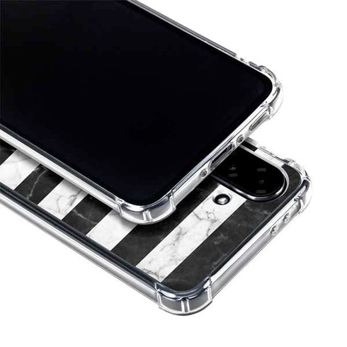 Black and White Striped Marble Galaxy A36 5G Clear Case
