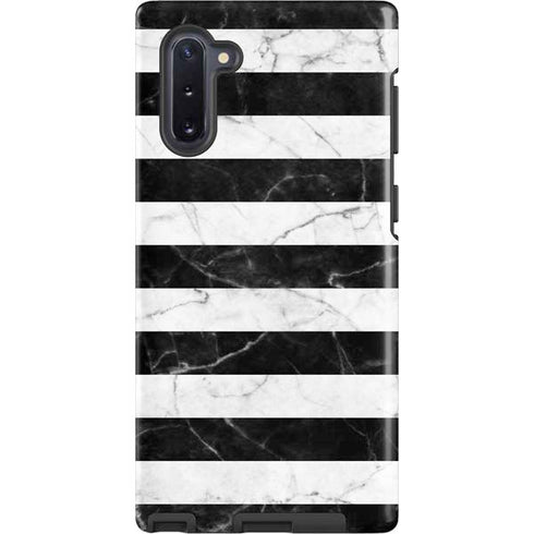 Black and White Striped Marble Galaxy Cases