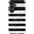 Black and White Striped Marble Galaxy S25 Impact Case