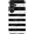 Black and White Striped Marble Galaxy S25 Plus Impact Case