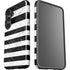 Black and White Striped Marble Galaxy S25 Plus Impact Case