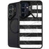 Black and White Striped Marble Galaxy S25 Plus Kickstand Case