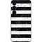 Black and White Striped Marble Galaxy S25 Skin