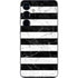 Black and White Striped Marble Galaxy S25 Skin